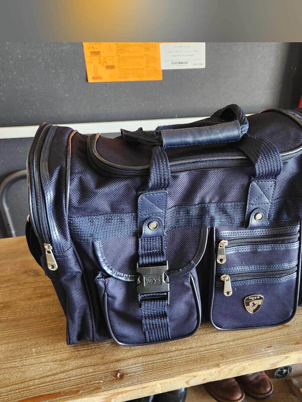 Hey's Navy Travel Duffel Bag with Pockets